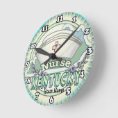 Kentucky Nurse Runde Wanduhr (Winkel)