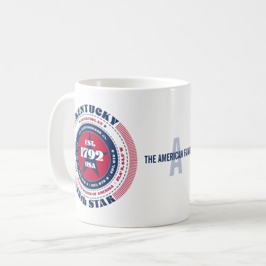 Kentucky Patriotic Circular Monogram Tasse (Vorderseite Links)