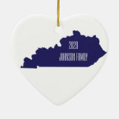 Kentucky personalisierte Weihnachtsfeier Keramik Ornament (Hinten)