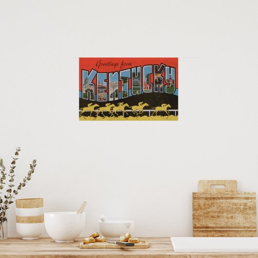 Kentucky (Pferderennbahn) - Große Buchstabenszene Poster (Küche)