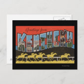 Kentucky (Pferderennbahn) - Große Buchstabenszene Postkarte (Vorne/Hinten)