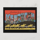 Kentucky (Pferderennbahn) - Große Buchstabenszene Postkarte (Vorderseite)