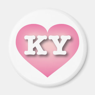 Kentucky Pink Fade Heart - I Liebe KY Magnet