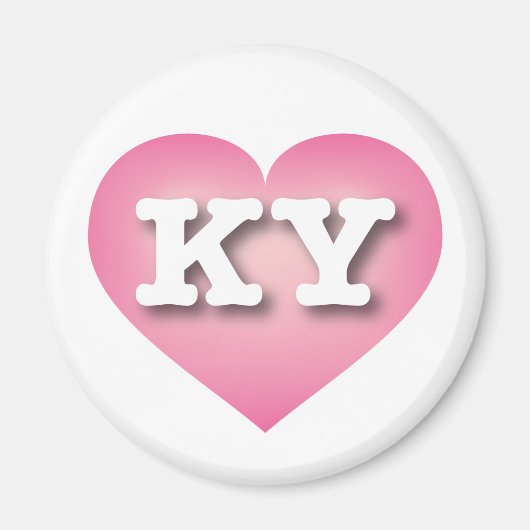 Kentucky Pink Fade Heart - I Liebe KY Magnet (Vorne)