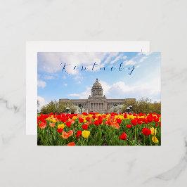 Kentucky Postcard mit Frankfort Staat Hauptstadt. Folien Feiertagspostkarte