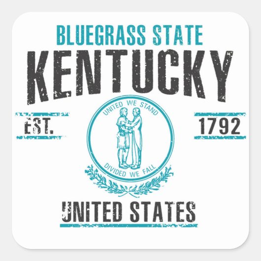 Kentucky Quadratischer Aufkleber (Vorderseite)