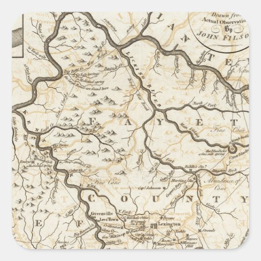 Kentucky Quadratischer Aufkleber (Vorderseite)