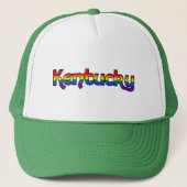Kentucky Rainbow Text Hat Truckerkappe (Vorderseite)