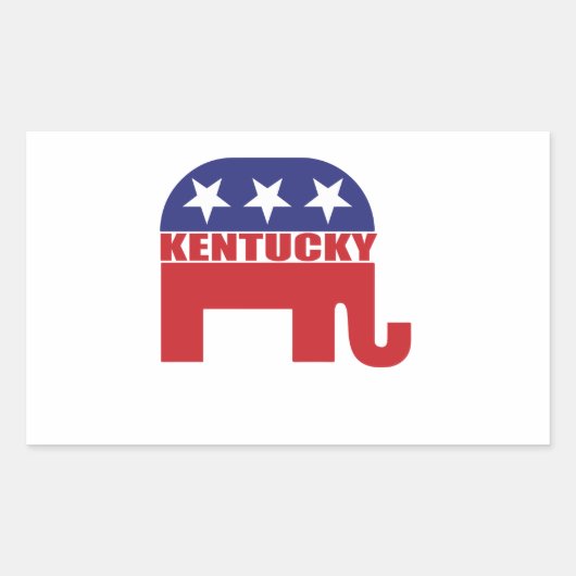 Kentucky Republikaner Elephant Rechteckiger Aufkleber (Vorderseite)
