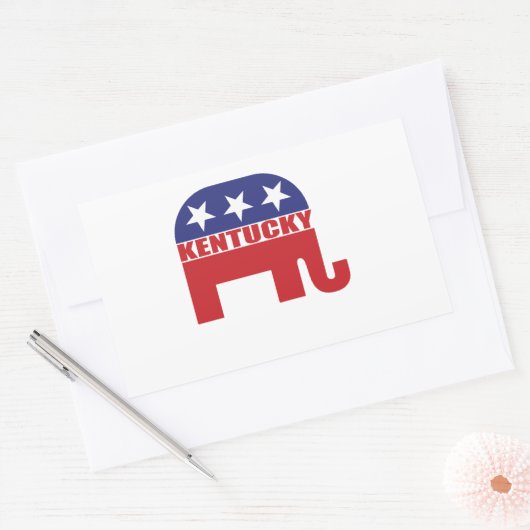 Kentucky Republikaner Elephant Rechteckiger Aufkleber (Umschlag)