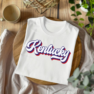 Kentucky Rot Weiß Blau Vintage Schrift T-Shirt