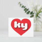Kentucky rotes Herz - I Liebe Postkarte (Stehend Vorderseite)