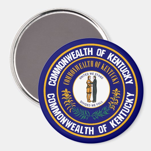 Kentucky Round Emblem Magnet (Vorderseite/Rückseite)