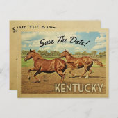 Kentucky Save the Date Pferde Ankündigungspostkarte (Vorne/Hinten)
