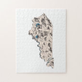 Kentucky Shaped Kentuckian Vintag Picture Map Puzzle (Vertikal)