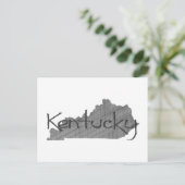Kentucky Shaped Vintag Gray Chalkboard Name Postkarte (Stehend Vorderseite)