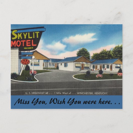 Kentucky, Skylit Motel, Winchester Postkarte (Vorderseite)