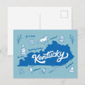 Kentucky Souvenir Icons Postkarte (Vorne/Hinten)