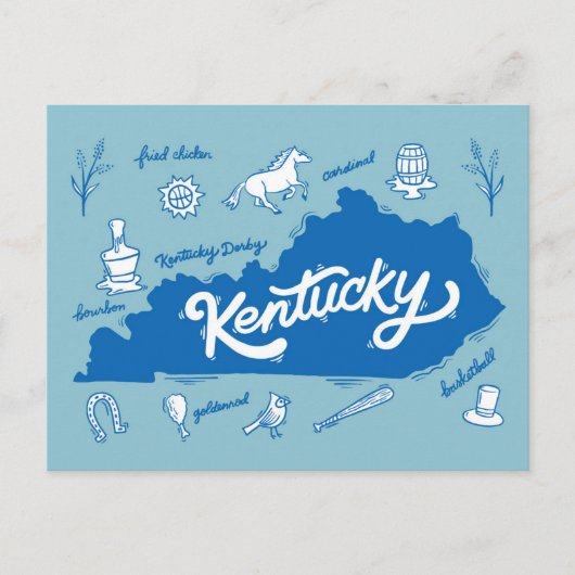 Kentucky Souvenir Icons Postkarte (Vorderseite)