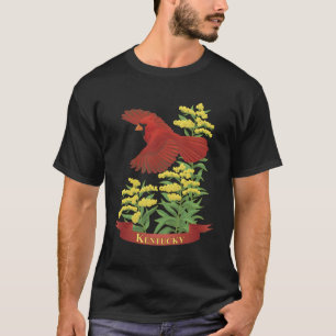 Kentucky Staat Bird Blume Roter Kardinal Goldenrod T-Shirt
