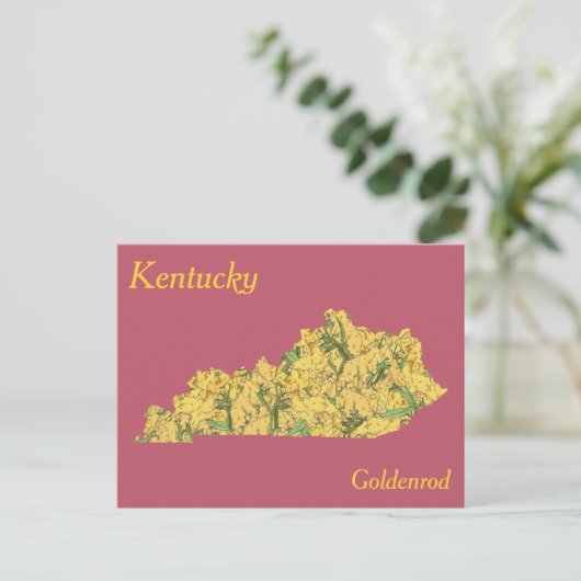 Kentucky Staat Blume Collage Map Postkarte (Stehend Vorderseite)