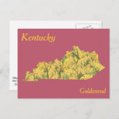 Kentucky Staat Blume Collage Map Postkarte (Vorne/Hinten)