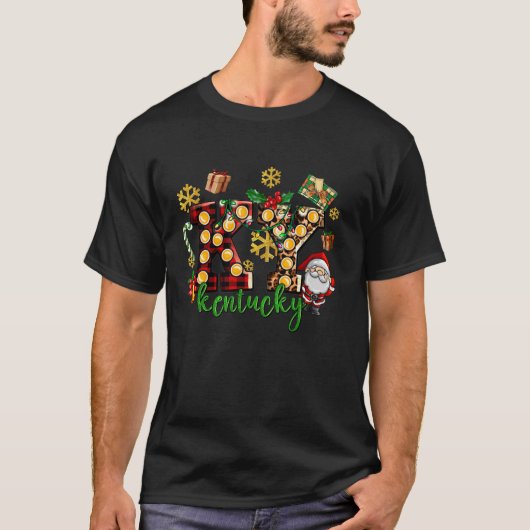 Kentucky Staat Buffalo Kariert Weihnachten Weihnac T-Shirt (Vorderseite)