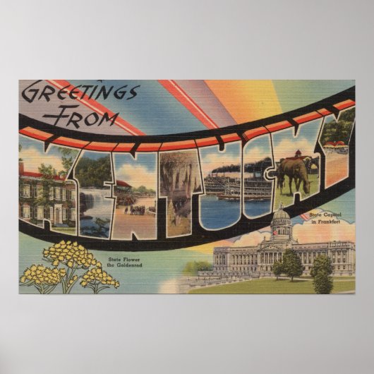 Kentucky (Staat Hauptstadt/Blume) Poster (Vorne)