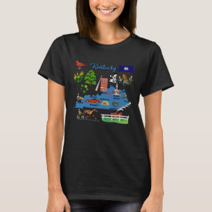 Kentucky Staat Karte mit den wichtigsten Städten T T-Shirt