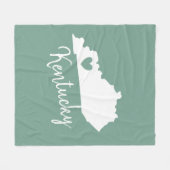 Kentucky Staat Map Liebe Zuhause Fleecedecke (Vorderseite (Horizontal))