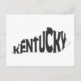 Kentucky Staat Name Word Art Black Postkarte