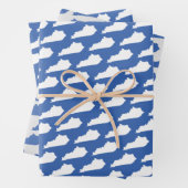 Kentucky Staat Pattern auf blau Geschenkpapier Set (Beispiel)