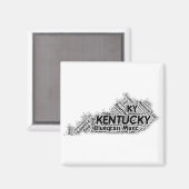 Kentucky Staat Word Cloud Magnet (Vorderseite/Rückseite)