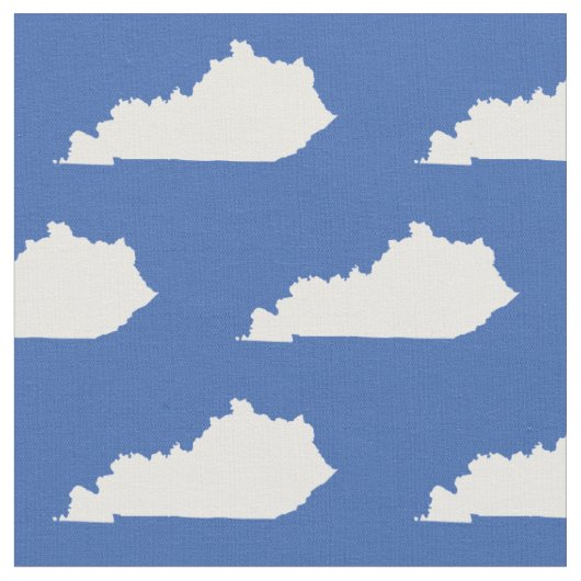 Kentucky-Staats-Muster-Weiß auf Blau Stoff (Nahaufnahme)