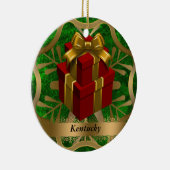 Kentucky-Staats-Weihnachtsverzierung Keramikornament (Rechts)
