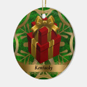 Kentucky-Staats-Weihnachtsverzierung Keramikornament (Links)