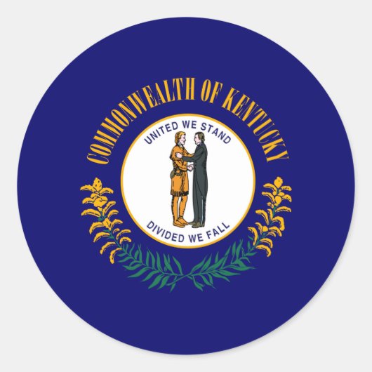 Kentucky State Flag Design Runder Aufkleber (Vorderseite)