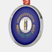 Kentucky State Flag Design Silbernes Ornament (Links)