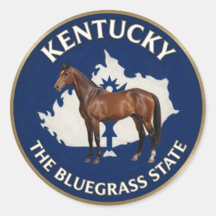 Kentucky State Pride Pferde-Emblem 🐎 Runder Aufkleber