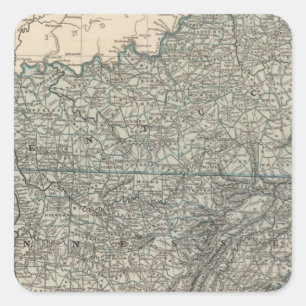Kentucky, Tennessee 2 Quadratischer Aufkleber