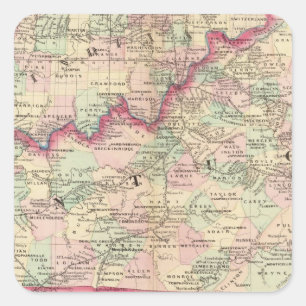 Kentucky, Tennessee Quadratischer Aufkleber