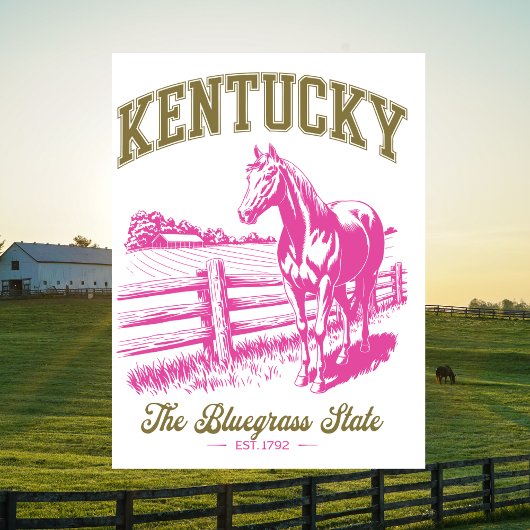 Kentucky The Bluegrass Staat Est. 1792 Pferd Postkarte