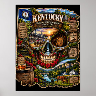 Kentucky-Totenkopf-Kunstprint   State of Mind Poster
