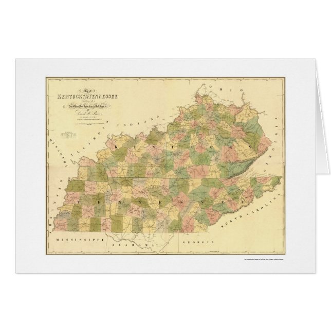 Kentucky- u. Tennessee-Eisenbahn-Karte 1839 (Vorderseite (Horizontal))