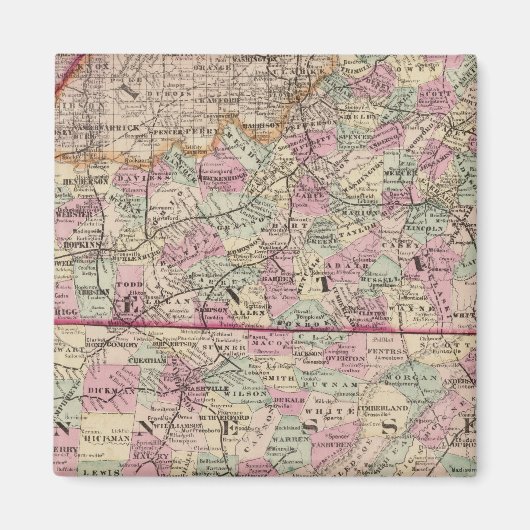 Kentucky und Tennessee 4 Magnet (Vorne)