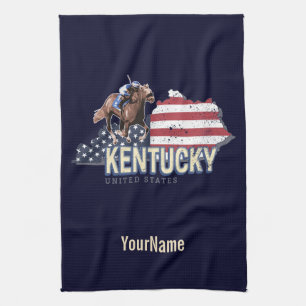 Kentucky United Staaten Retro Staat Map Vintag USA Geschirrtuch