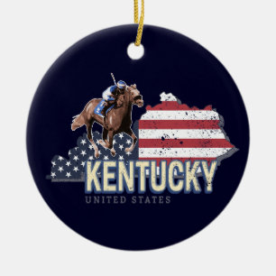 Kentucky United Staaten Retro Staat Map Vintag USA Keramik Ornament