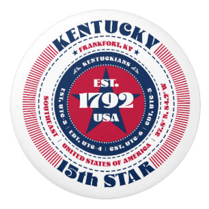 Kentucky US Staat Red White Blue Typografy Keramikknauf