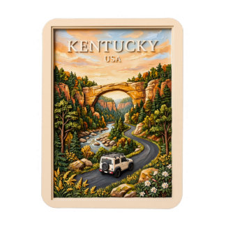 Kentucky USA Road Trip 3D Texturierte Red River Go Magnet