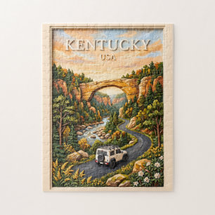 Kentucky USA Road Trip 3D Texturierte Red River Go Puzzle